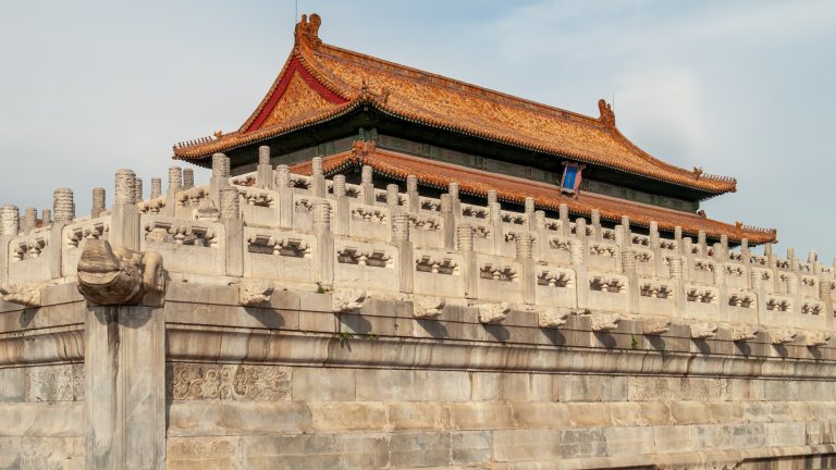 Stone terraces and palace halls along the Forbidden City central axis
