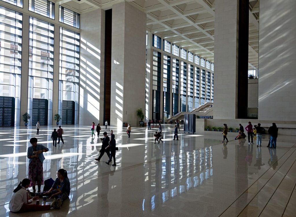 Large front foyer inside the National Museum of China