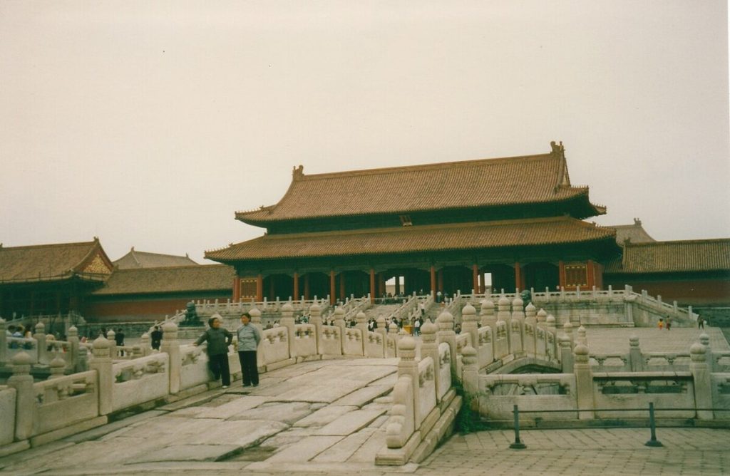 Gate of Supreme Harmony courtyard on the Forbidden City central route