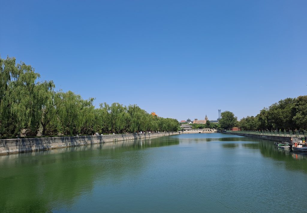 Corner view of the Forbidden City moat and walls