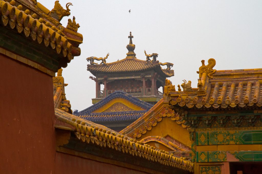 A Forbidden City architectural detail scene for spring viewing.