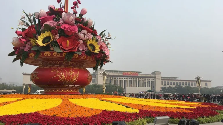 National Day flower display in Tiananmen Square in an earlier year